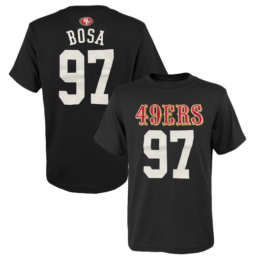 SAN FRANCISCO 49ERS NICK BOSA TODDLER MAINLINER PLAYER NAME & NUMBER T-SHIRT -  BLACK