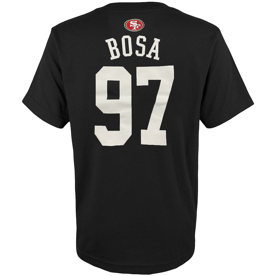 San Francisco 49ers Nick Bosa Toddler Mainliner Player Name & Number T-Shirt - Black 23 Blk / 4T