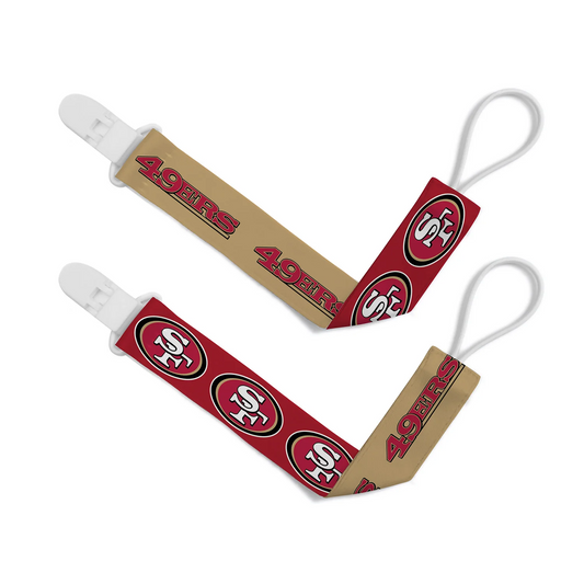 SAN FRANCISCO 49ERS PACIFIER CLIP SET