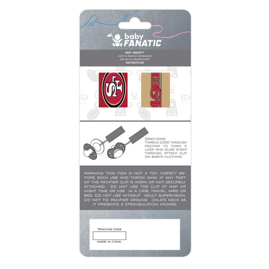 SAN FRANCISCO 49ERS PACIFIER CLIP SET