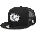 SAN FRANCISCO 49ERS RETRO EVERGREEN TRUCKER 9FIFTY SNAPBACK HAT - BLACK/WHITE