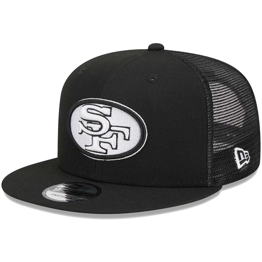 SAN FRANCISCO 49ERS RETRO EVERGREEN TRUCKER 9FIFTY SNAPBACK HAT - BLACK/WHITE