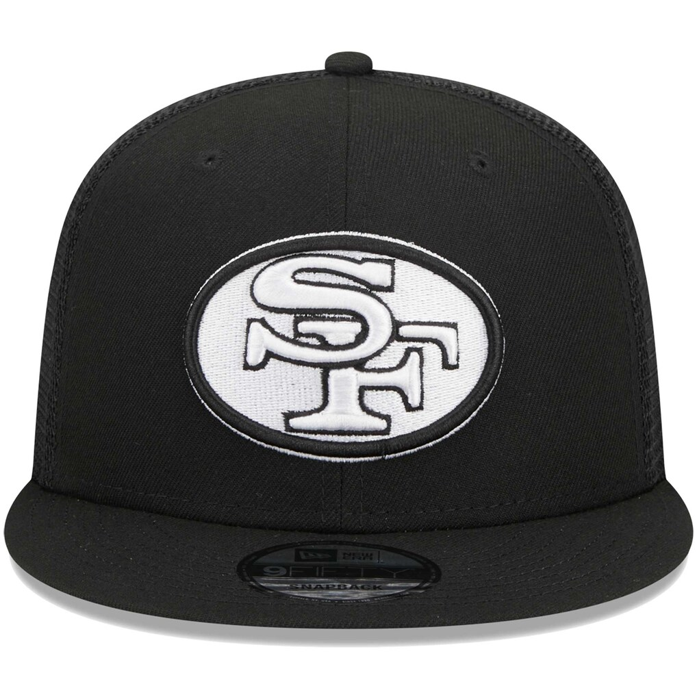 SAN FRANCISCO 49ERS RETRO EVERGREEN TRUCKER 9FIFTY SNAPBACK HAT - BLACK/WHITE