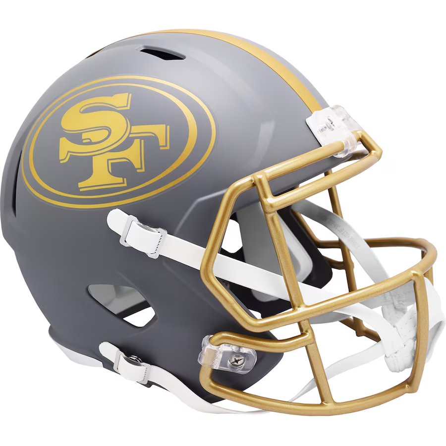 49ers replica football helmet San Francisco 49ers Riddell Slate Speed Replica Full Size Helmet