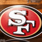 SAN FRANCISCO 49ERS "SF OVAL" 3D VINTAGE METAL WALL ART - 27" X 16"
