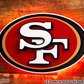 SAN FRANCISCO 49ERS "SF OVAL" 3D VINTAGE METAL WALL ART - 27" X 16"
