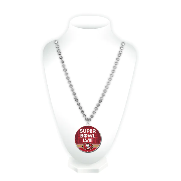 SAN FRANCISCO 49ERS SUPER BOWL LVIII BOUND BEADS WITH MEDALLION