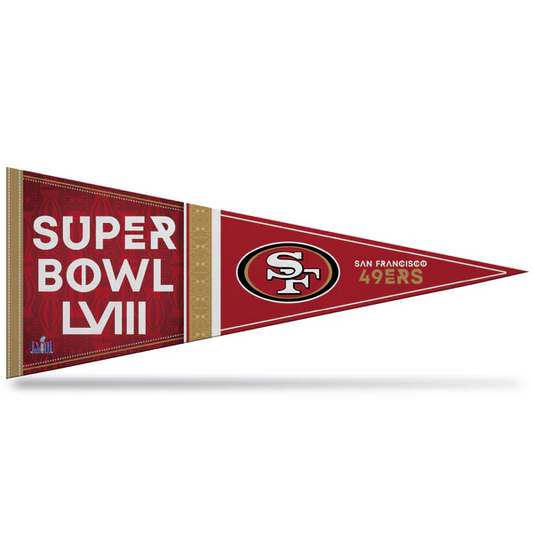 SAN FRANCISCO 49ERS SUPER BOWL LVIII BOUND SOFT FELT PENNANT - 12" X 30"