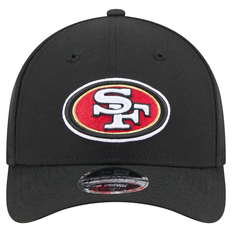 SAN FRANCISCO 49ERS TEAM COLLECTION 9FORTY M-CROWN SNAPBACK ADJUSTABLE HAT - BLACK