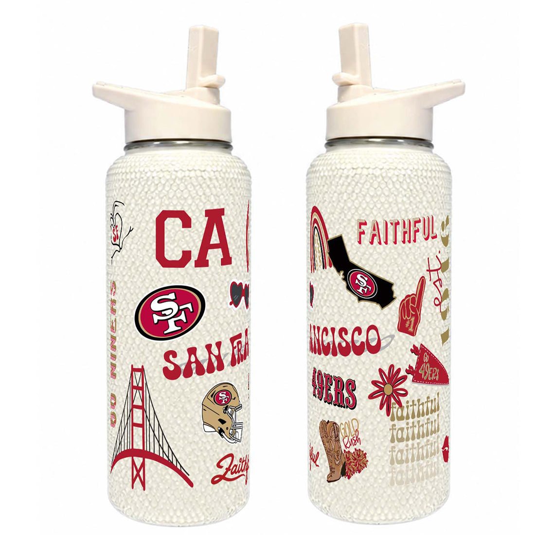 SAN FRANCISCO 49ERS THE MEMORY COMPANY 34 OZ. BLING QUENCHER BOTTLE