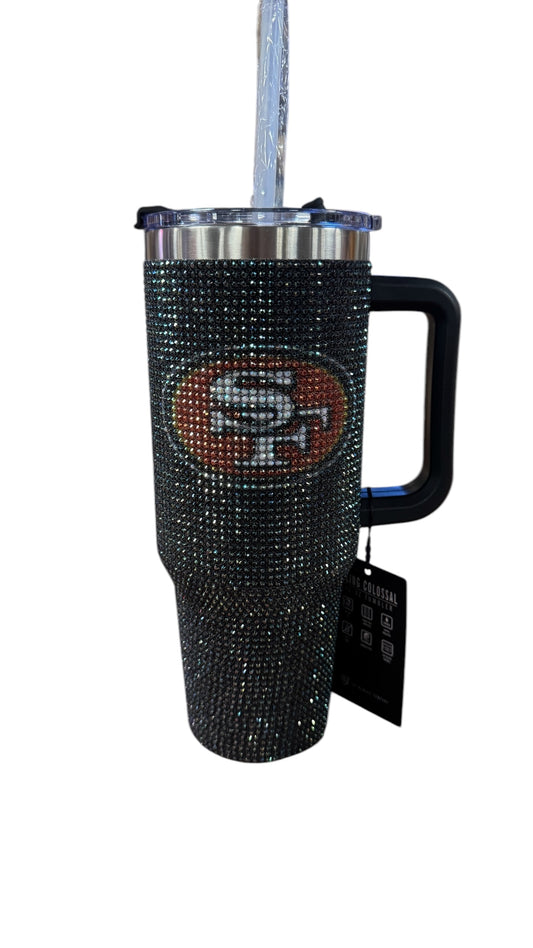 SAN FRANCISCO 49ERS THE MEMORY COMPANY 40 OZ BLING COLOSSAL TUMBLER - BLACK