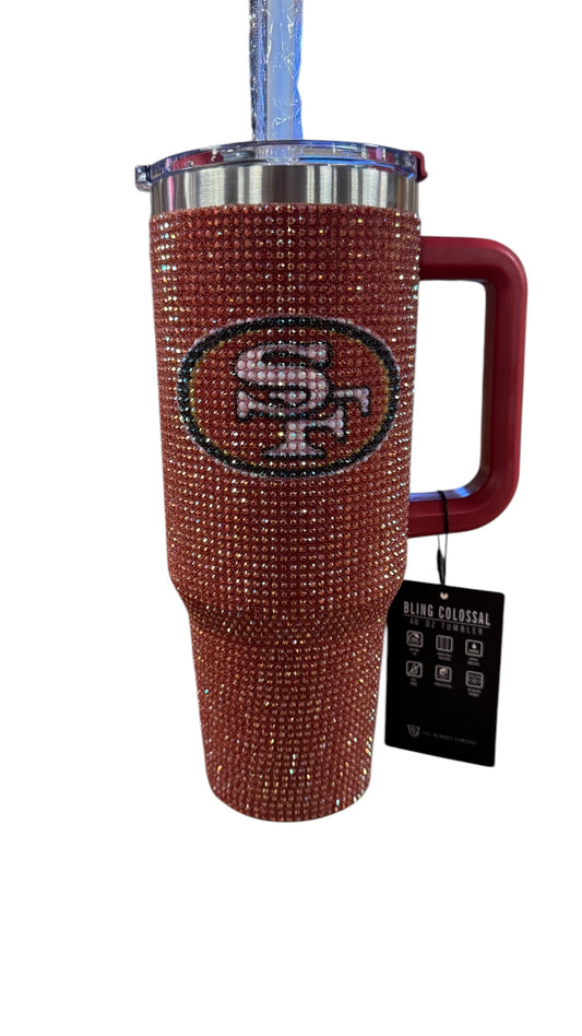 SAN FRANCISCO 49ERS THE MEMORY COMPANY 40 OZ BLING COLOSSAL TUMBLER - RED