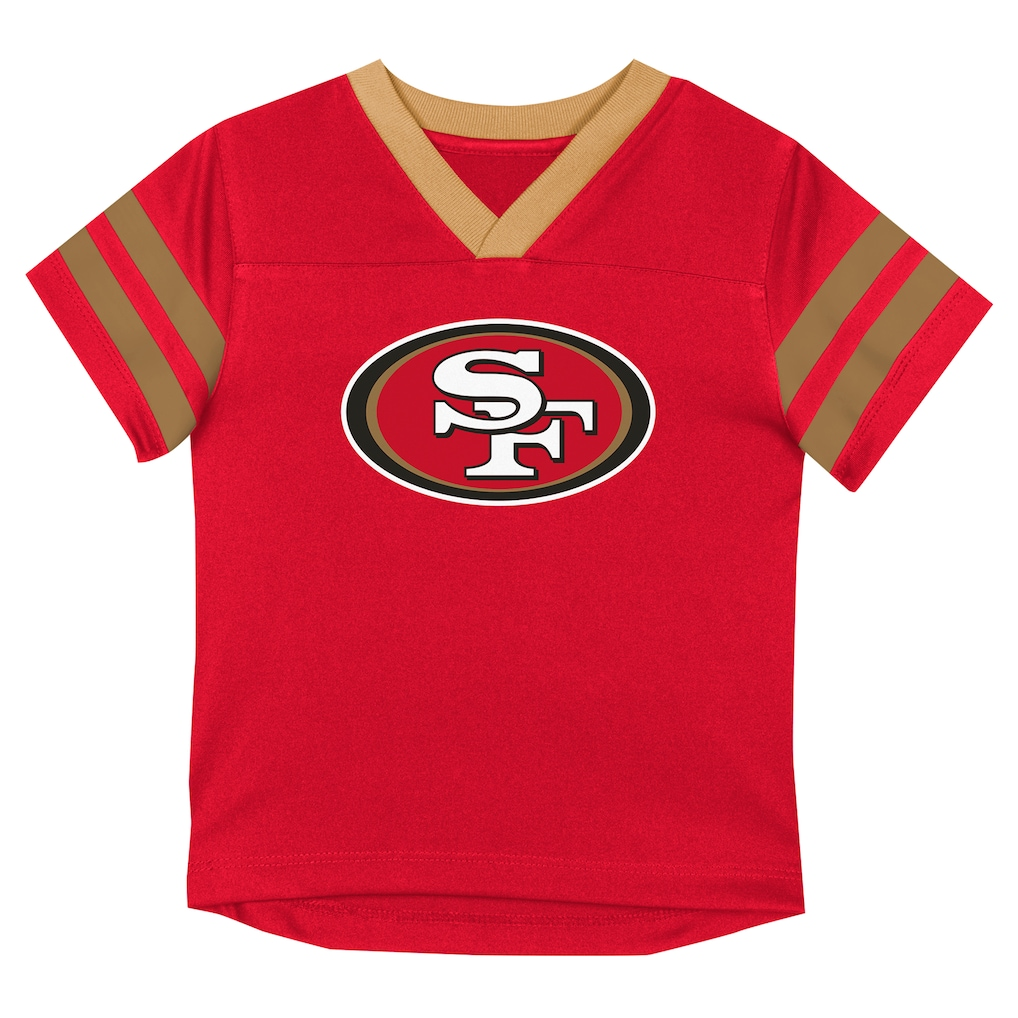 SAN FRANCISCO 49ERS TODDLER OUTERSTUFF RED ZONE T-SHIRT & PANT SET - RED/GOLD