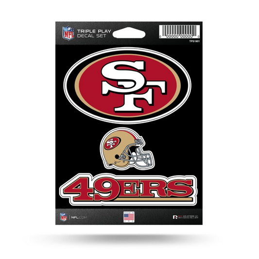 SAN FRANCISCO 49ERS TRIPLE PLAY DECAL SET