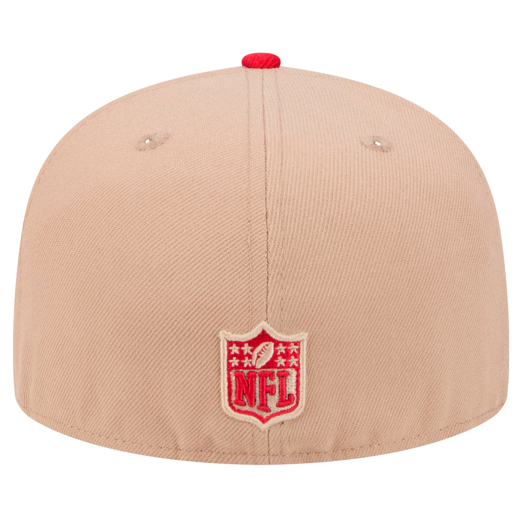 SAN FRANCISCO 49ERS TWO-TONE EVERGREEN BASIC 59FIFTY FITTED HAT - CAMEL/RED