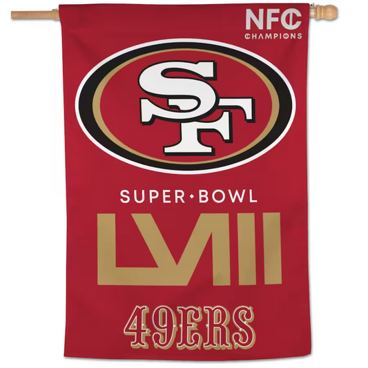 SAN FRANCISCO 49ERS 2023 NFC CHAMPIONS 28" x 40" VERTICAL FLAG