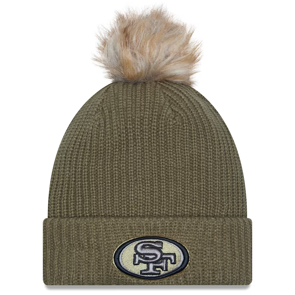 SAN FRANCISCO 49ERS WOMEN'S 2025 NFL SALUTE TO SERVICE CUFFED KNIT BEANIE - GREEN