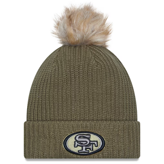 SAN FRANCISCO 49ERS WOMEN'S 2025 NFL SALUTE TO SERVICE CUFFED KNIT BEANIE - GREEN