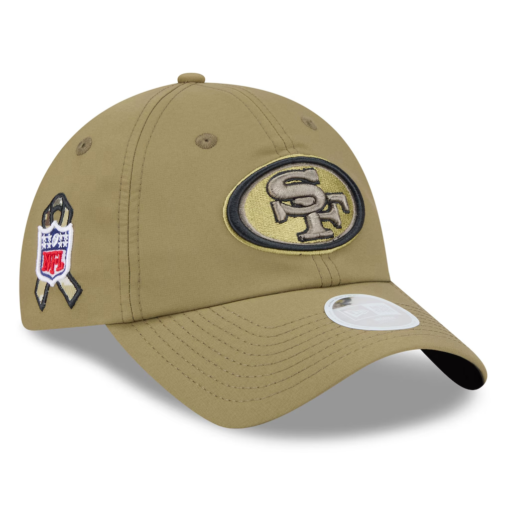 SAN FRANCISCO 49ERS WOMEN'S 2025 NFL SALUTE TO SERVICE PONY TAIL ADJUSTABLE HAT - GREEN