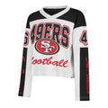 SAN FRANCISCO 49ERS WOMEN'S '47 BRAND EXCLAMATION METRO LONG SLEEVE JERSEY - WHITE/BLACK