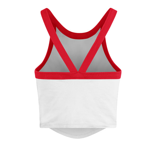 SAN FRANCISCO 49ERS WOMEN'S '47 BRAND ENERGIZE SPORTY CROPPED RACERBACK TANK TOP