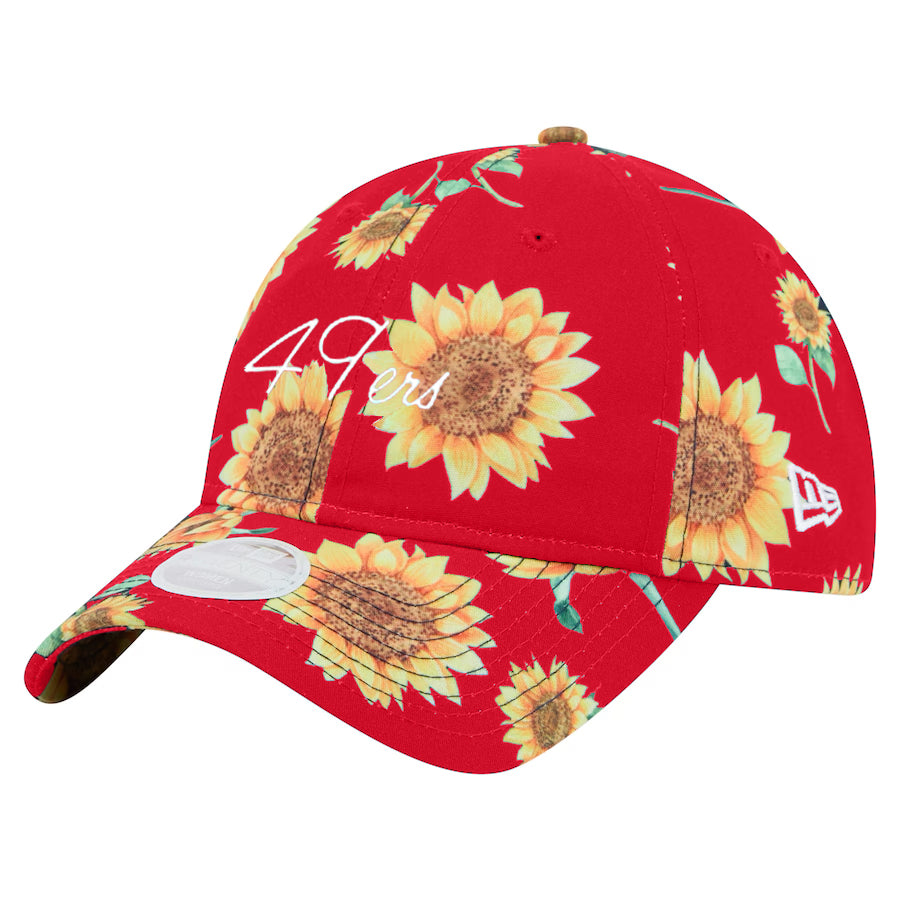 SAN FRANCISCO 49ERS WOMEN'S ADVENTURE SUNFLOWER 9TWENTY ADJUSTABLE HAT - RED