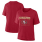SAN FRANCISCO 49ERS WOMEN'S DOWN BY CONTACT BOXY T-SHIRT - RED