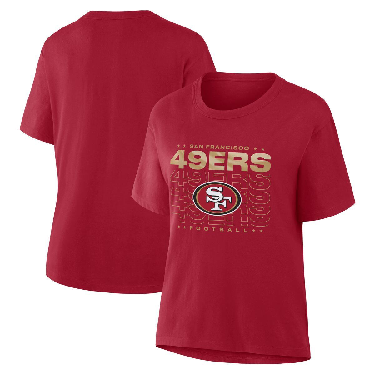 SAN FRANCISCO 49ERS WOMEN'S DOWN BY CONTACT BOXY T-SHIRT - RED