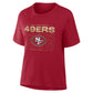 SAN FRANCISCO 49ERS WOMEN'S DOWN BY CONTACT BOXY T-SHIRT - RED