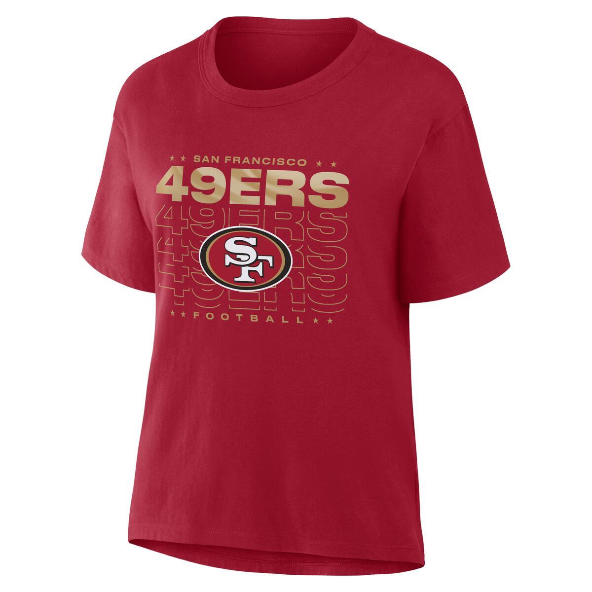 SAN FRANCISCO 49ERS WOMEN'S DOWN BY CONTACT BOXY T-SHIRT - RED