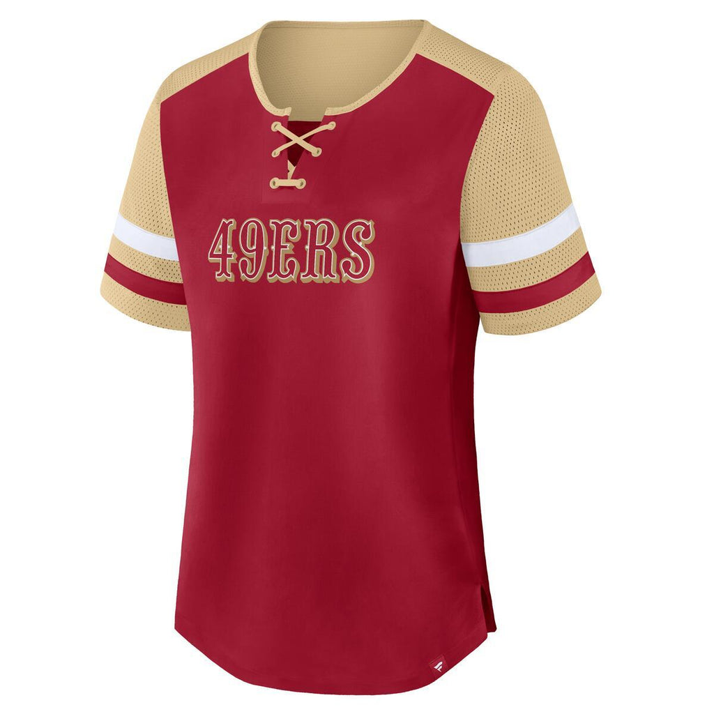 SAN FRANCISCO 49ERS WOMEN'S FANATICS BRANDED CURL ROUTE T-SHIRT - RED