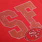 SAN FRANCISCO 49ERS WOMEN'S FOCO RHINESTONE LOGO CROP TOP T-SHIRT - RED