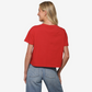 SAN FRANCISCO 49ERS WOMEN'S FOCO RHINESTONE LOGO CROP TOP T-SHIRT - RED