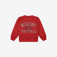 SAN FRANCISCO 49ERS WOMEN'S FOCO RHINESTONE LOGO OVERSIZED CREW NECK SWEATSHIRT - RED