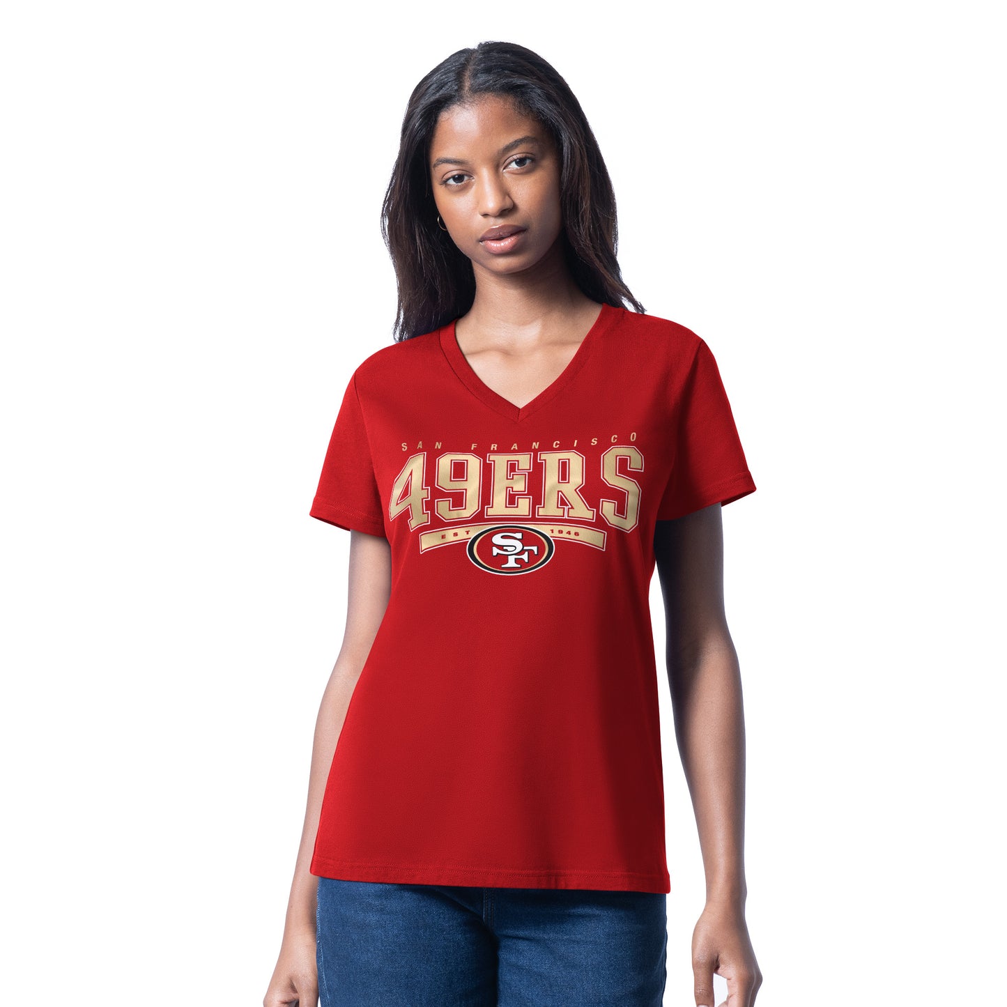 SAN FRANCISCO 49ERS WOMEN'S G-III 4HER BY CARL BANKS CHEER DANCE II T-SHIRT - RED