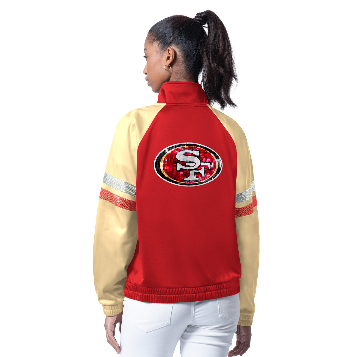 SAN FRANCISCO 49ERS WOMEN'S G-III 4HER BY CARL BANKS FAN BLING TRACK JACKET
