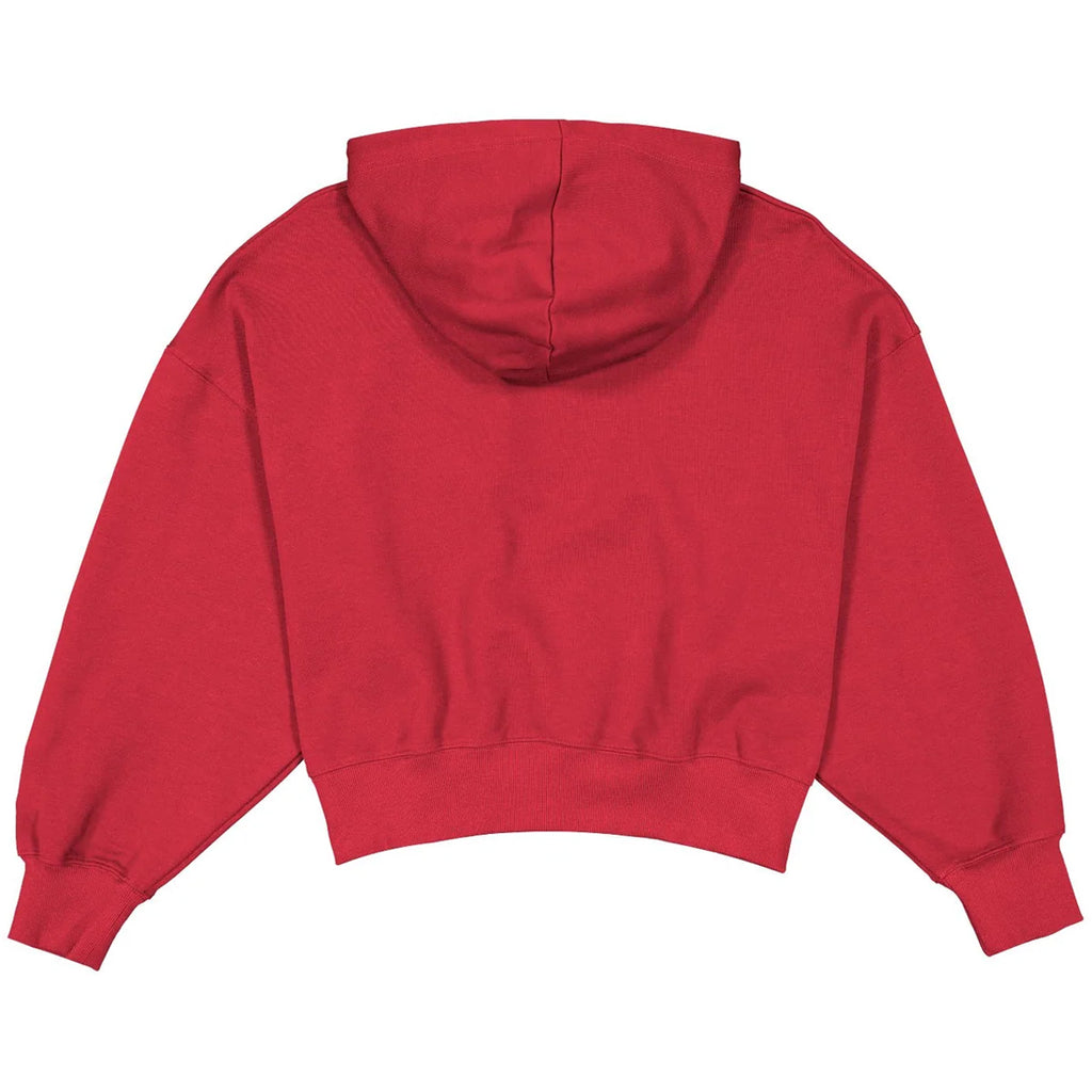 SAN FRANCISCO 49ERS WOMEN'S NEW ERA LAUREL PULLOVER HOODED SWEATSHIRT - RED