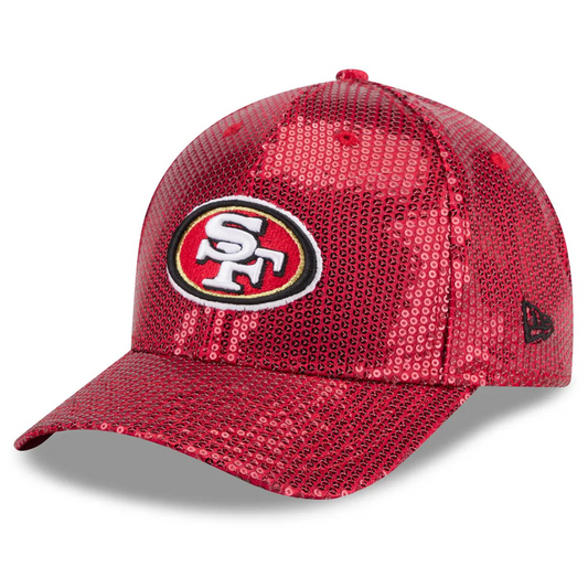 SAN FRANCISCO 49ERS WOMEN'S SEQUIN 9FORTY M-CROWN SNAPBACK HAT - RED
