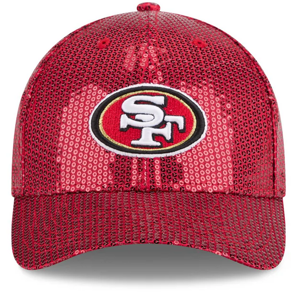 SAN FRANCISCO 49ERS WOMEN'S SEQUIN 9FORTY M-CROWN SNAPBACK HAT - RED