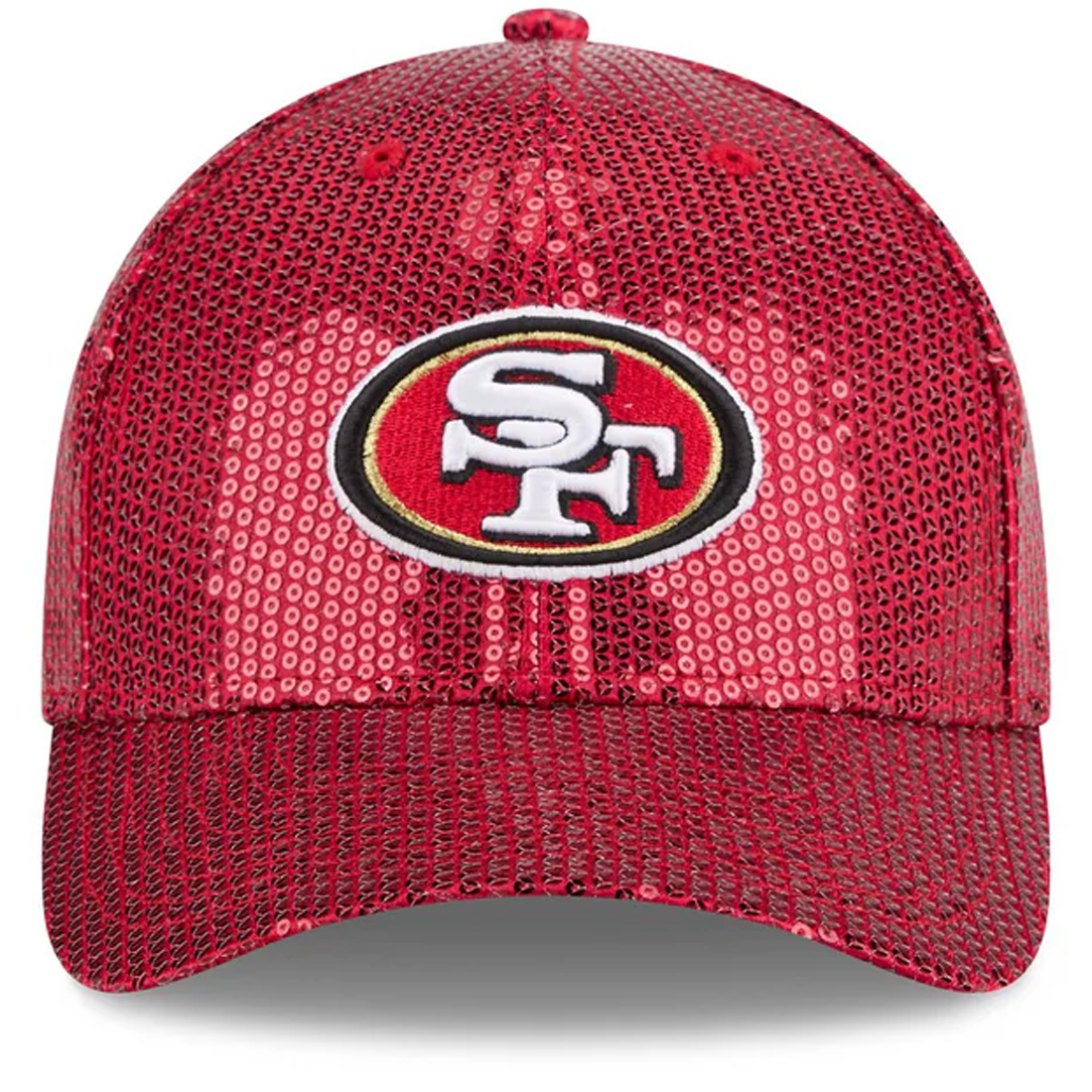 SAN FRANCISCO 49ERS WOMEN'S SEQUIN 9FORTY M-CROWN SNAPBACK HAT - RED