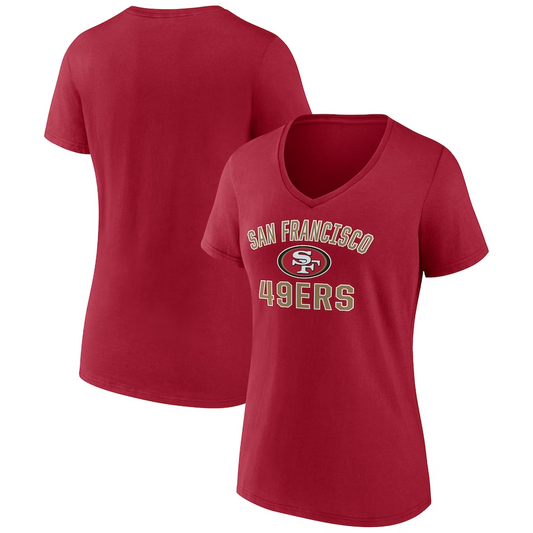 SAN FRANCISCO 49ERS WOMEN'S VICTORY ARCH V-NECK T-SHIRT