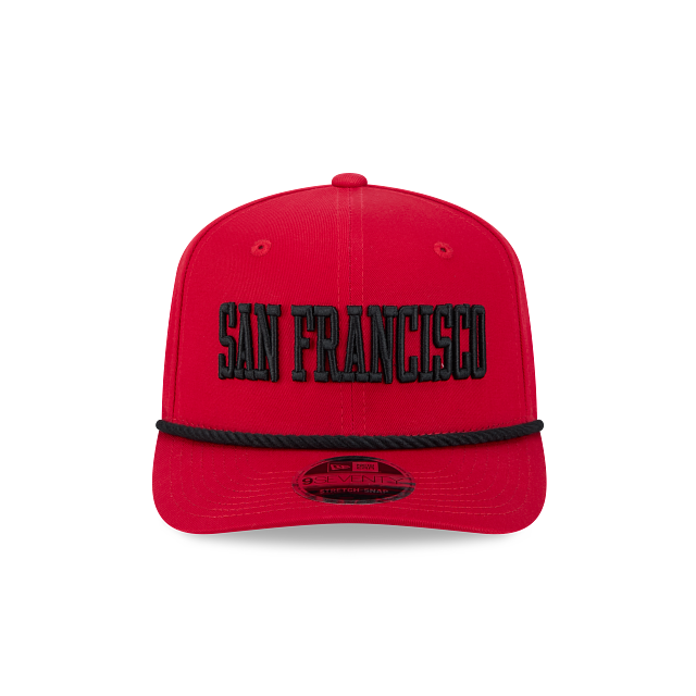 SAN FRANCISCO 49ERS WORDMARK ROPE 9SEVENTY STRETCH-SNAP ADJUSTABLE HAT - RED