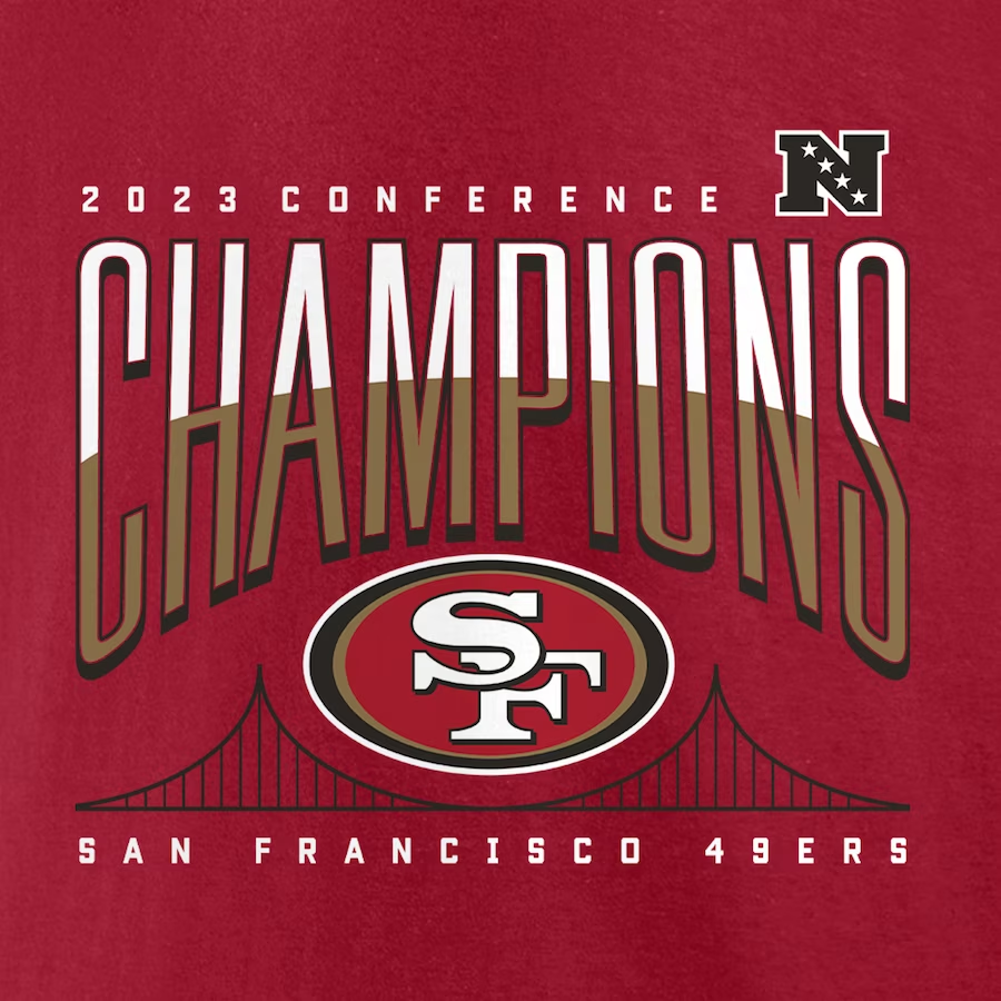 SAN FRANCISCO 49ERS YOUTH 2023 NFC CHAMPIONS HOMETOWN NOT DONE T-SHIRT