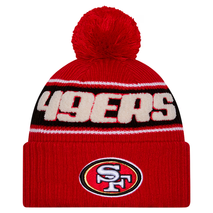 SAN FRANCISCO 49ERS YOUTH 2024 NFL SIDELINE CUFFED KNIT BEANIE