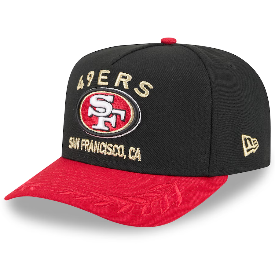 SAN FRANCISCO 49ERS YOUTH 2025 NFL DRAFT 9FIFTY A-FRAME SNAPBACK HAT - BLACK/RED