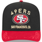 SAN FRANCISCO 49ERS YOUTH 2025 NFL DRAFT 9FIFTY A-FRAME SNAPBACK HAT - BLACK/RED