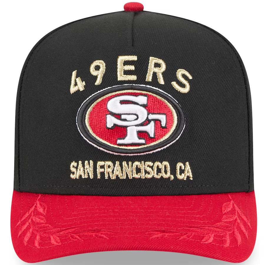 SAN FRANCISCO 49ERS YOUTH 2025 NFL DRAFT 9FIFTY A-FRAME SNAPBACK HAT - BLACK/RED