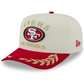 SAN FRANCISCO 49ERS YOUTH 2025 NFL DRAFT 9FIFTY A-FRAME SNAPBACK HAT - CHROME WHITE/RED