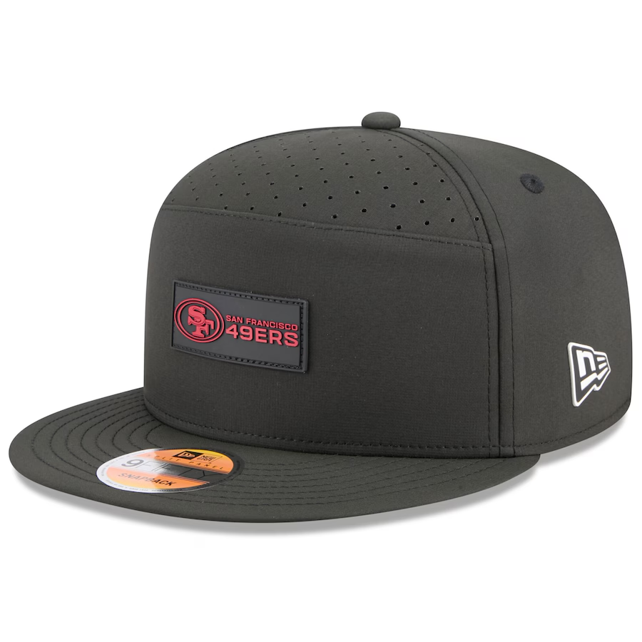 SAN FRANCISCO 49ERS YOUTH 2025 NFL SIDELINE 9FIFTY SPLIT SNAPBACK HAT - BLACK