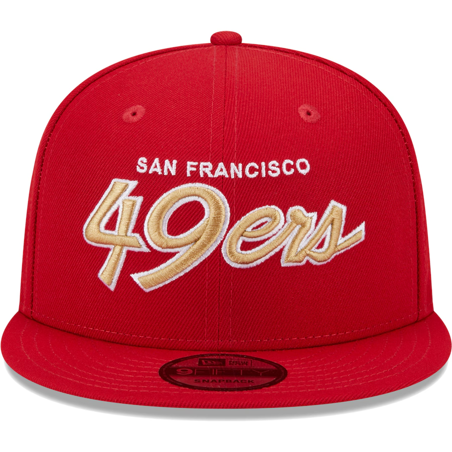 SAN FRANCISCO 49ERS YOUTH EVERGREEN SCRIPT 9FIFTY SNAPBACK HAT - RED